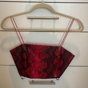 Faux snake skin Superdown crop top
